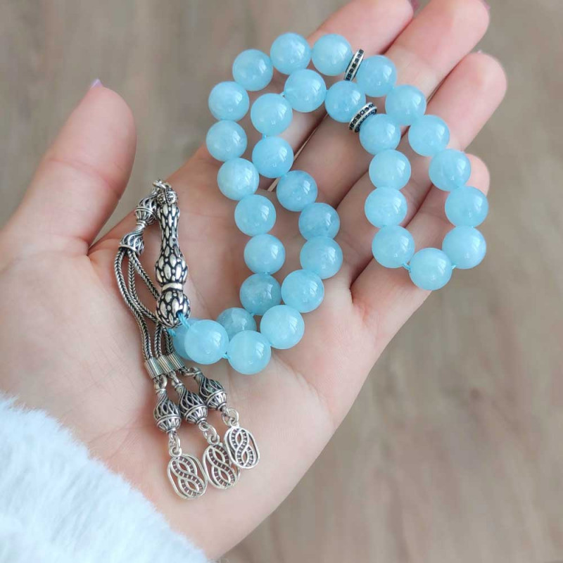 10 mm Natural Aquamarine Rosary