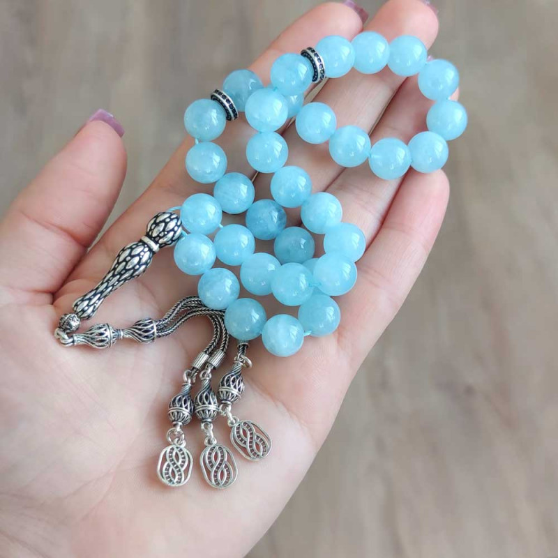 10 mm Natural Aquamarine Rosary