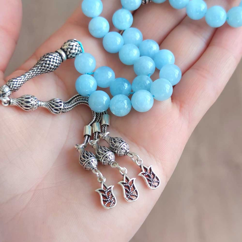 10 mm Natural Aquamarine Rosary