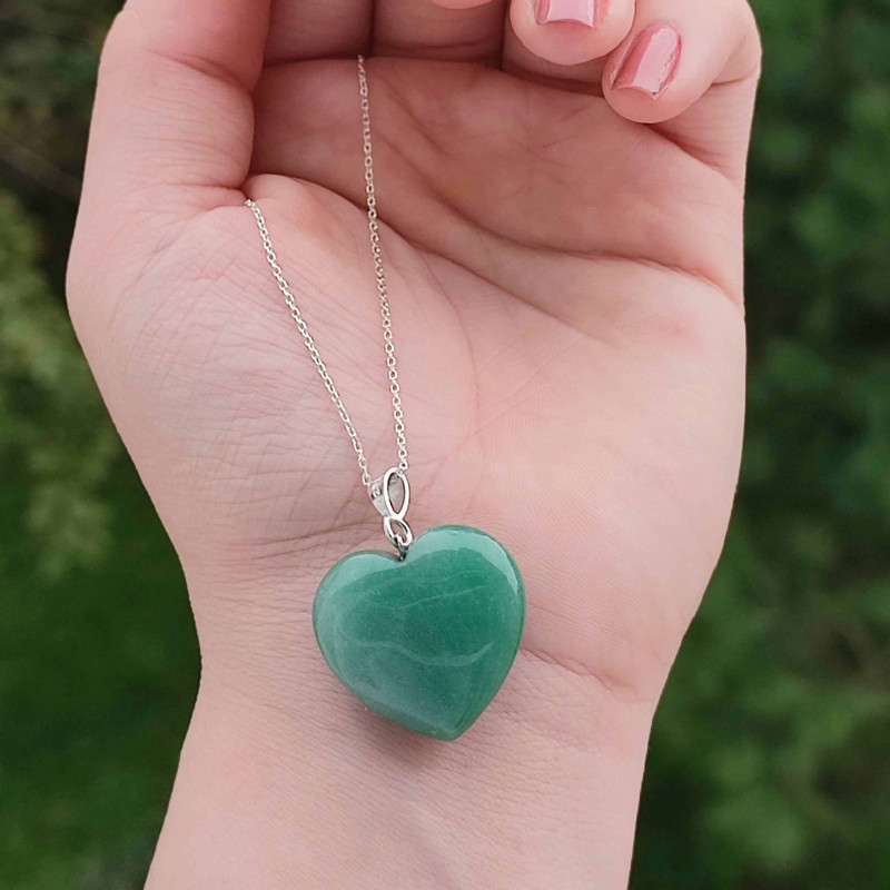 Natural Aventurine Stone Pendant -  Heart of Love