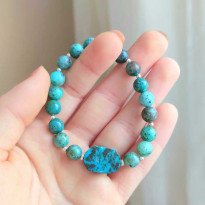 8mm Natural Chrysocolla Bracelet