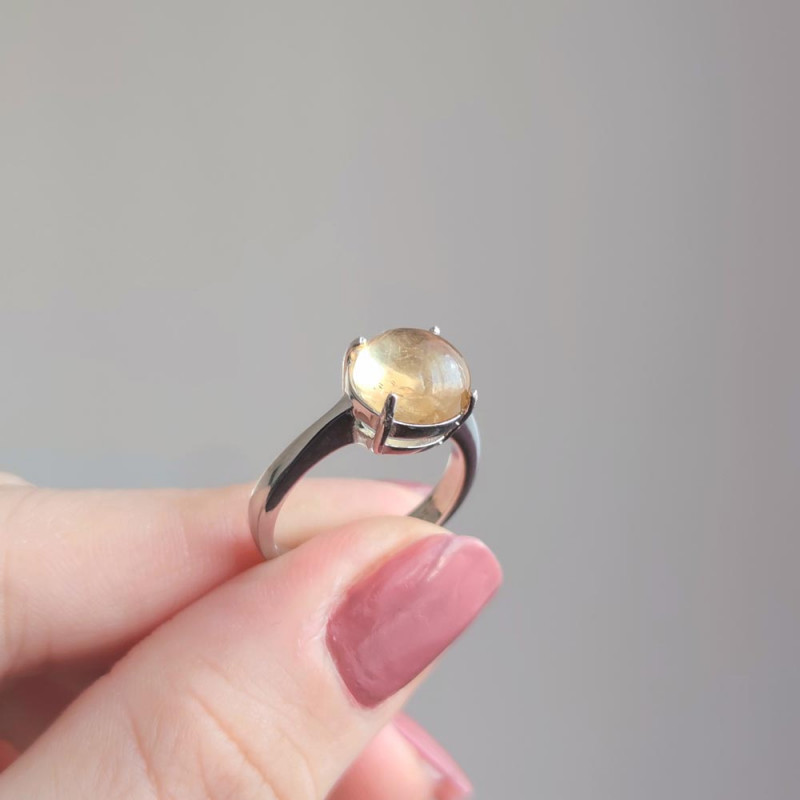 925 Sterling Silver Citrine Stone Ring