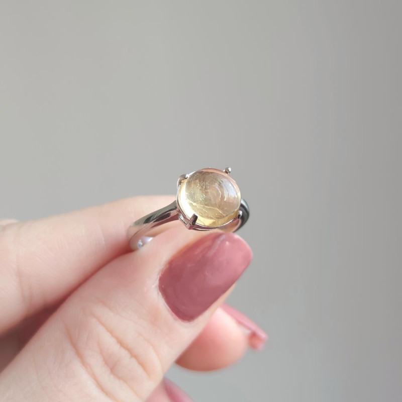 925 Sterling Silver Citrine Stone Ring