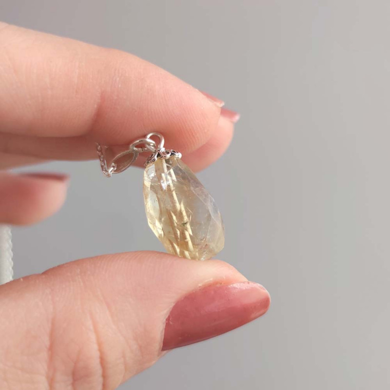 925 Sterling Silver Citrine Stone Pendant