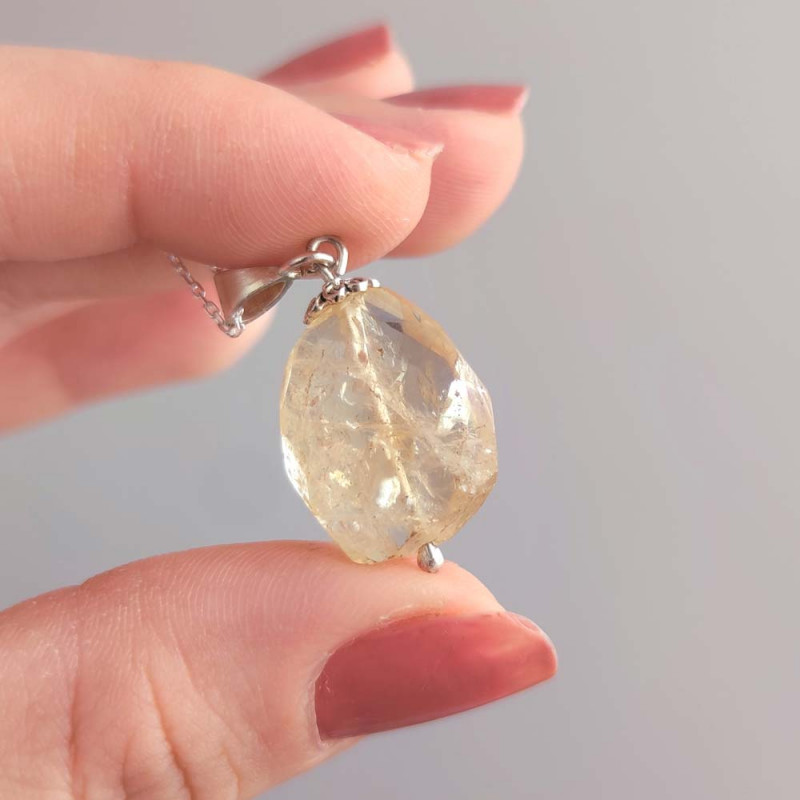 925 Sterling Silver Citrine Stone Pendant