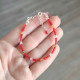 925 Silver Natural Red Coral Stone , Yellow Sapphire , Moonstone  & Peridot Bracelet