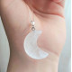 Natural Crystal Quartz Pendant - Crescent Shape