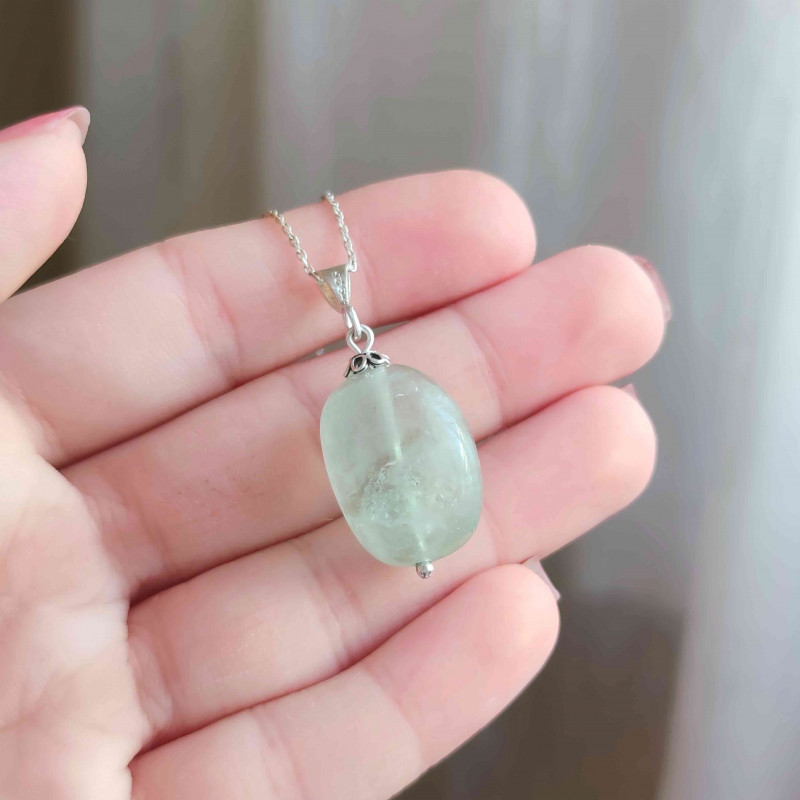 925 Silver Fluorite Stone Pendant