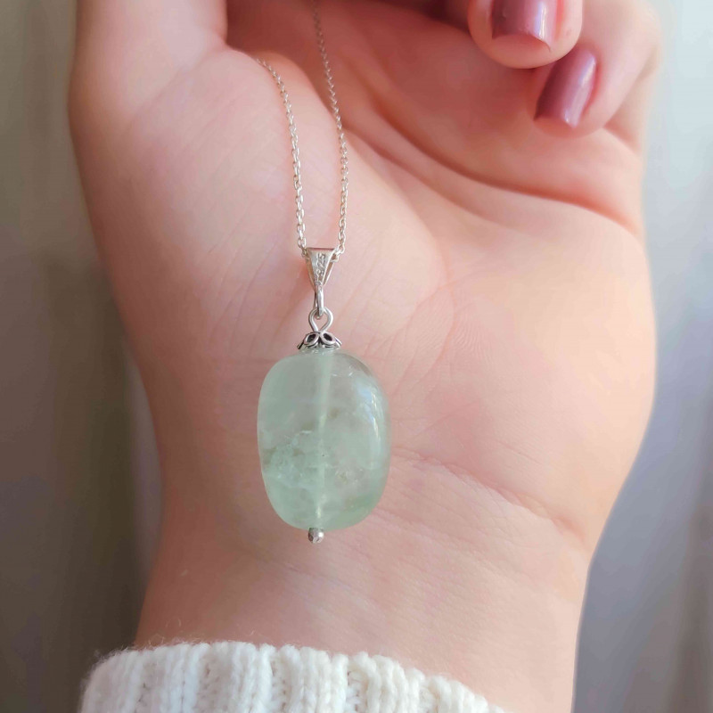 925 Silver Fluorite Stone Pendant