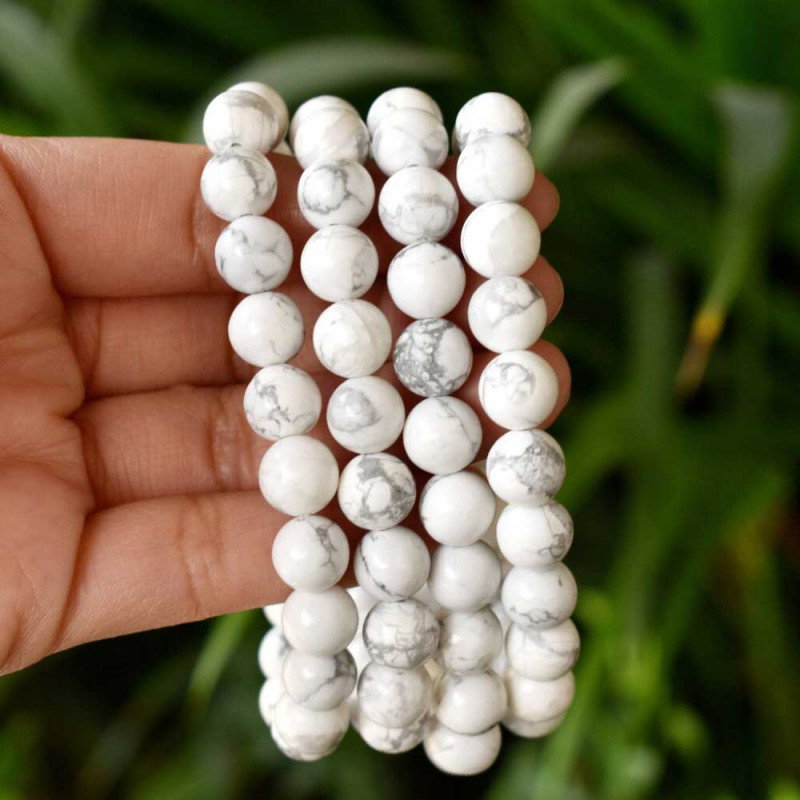 8mm Natural Howlite Stone Bracelet