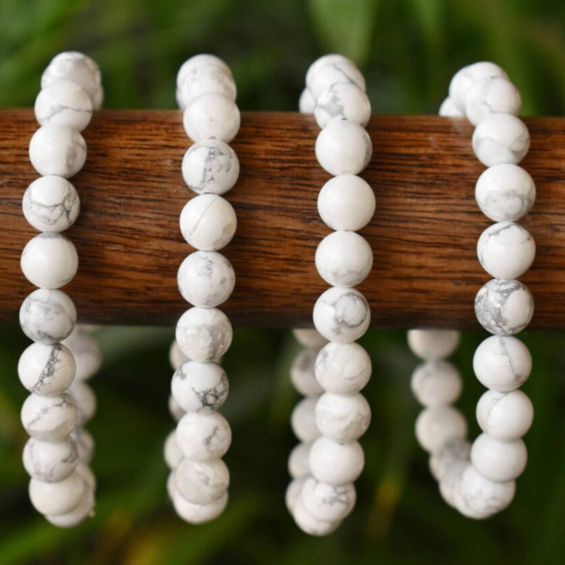 8mm Natural Howlite Stone Bracelet