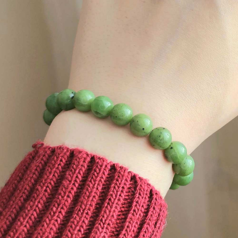 8mm Natural Canadian Jade Bracelet