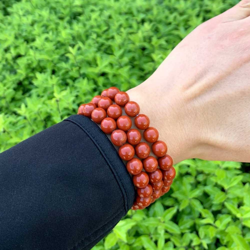 8mm Natural Red Jasper Bracelet