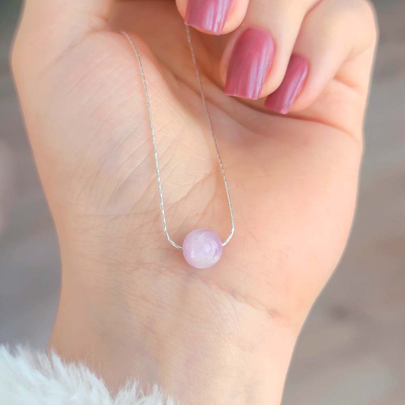 925 Silver Natural Kunzite Stone Pendant