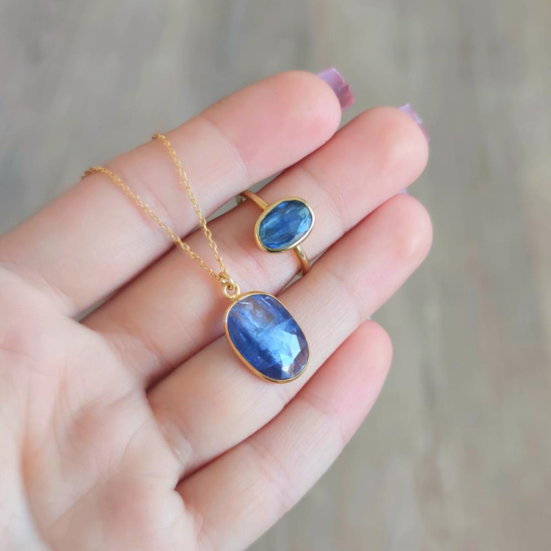 925 Silver Blue Kyanite Stone Set