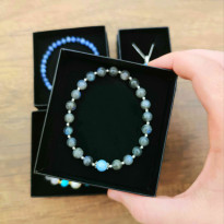 8mm Bracelet ( Labradorite Stone + Custom Stone of your choice )