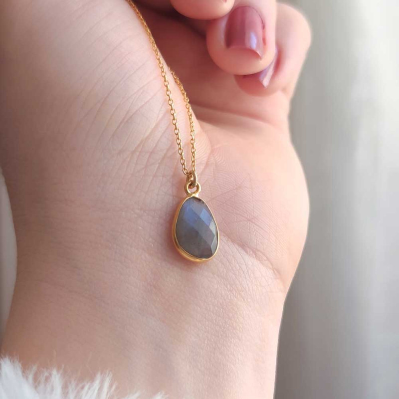 925 Silver Labradorite Stone Pendant