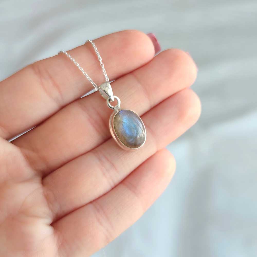 925 Silver Labradorite Stone Pendant