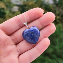 925 Silver Natural Lapis Lazuli Pendant -  Heart of Love Size 2