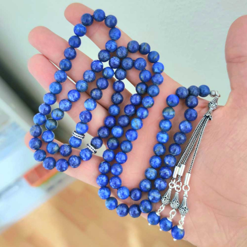 925 Silver 8mm Lapis Lazuli Rosary