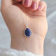 925 Silver Natural Lapis Lazuli Necklace - No : 1000