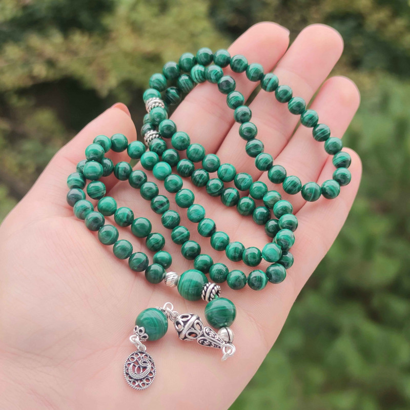 Gorgeous 6mm Natural Malachite Stone Rosary