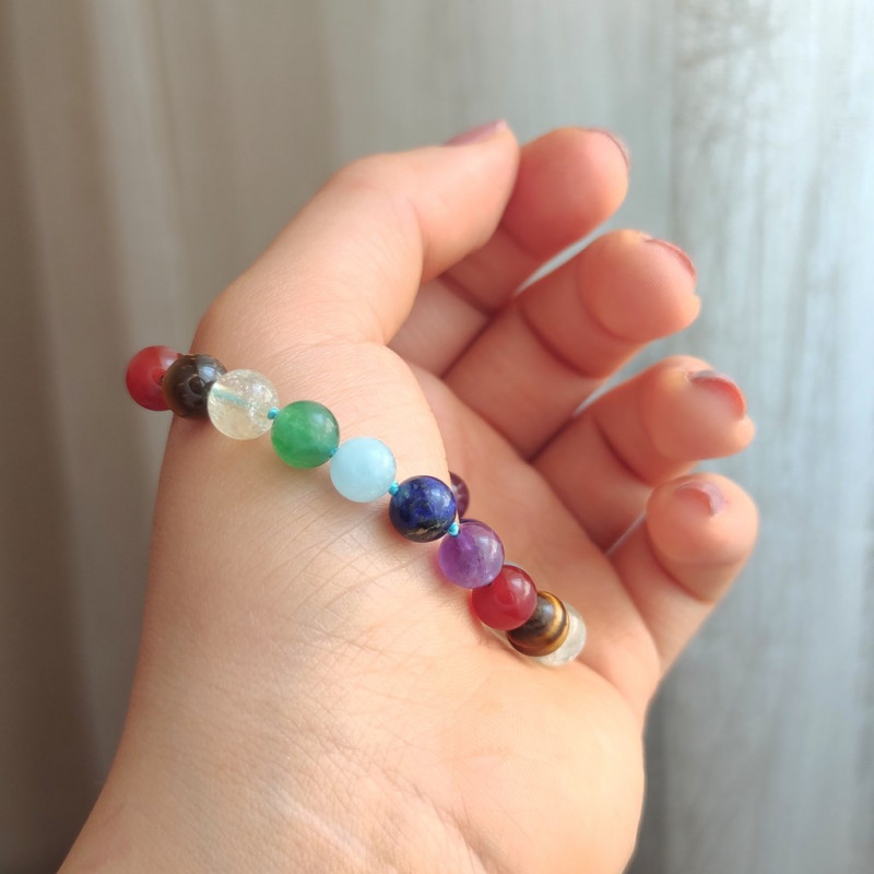 Seven Chakras Bracelet , 7 Kind Of Gemstone in One Bracelet