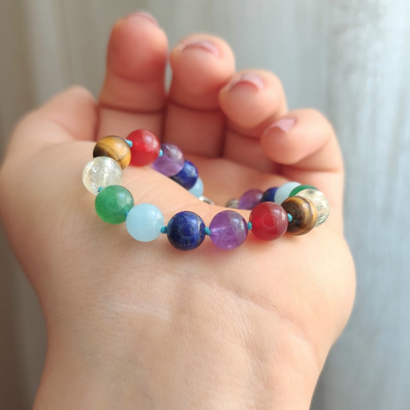 Seven Chakras Bracelet , 7 Kind Of Gemstone in One Bracelet