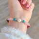 Multi Stone Bracelet , 8mm Red Agate , Rose Quartz , Turquoise & Pearl Bracelet