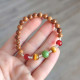 Natural Coke Wood Bracelet With Red Agate , Tiger Eye & Canadian Jade