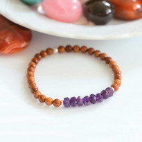 Natural Amethyst Stone & Coke Wood Bracelet