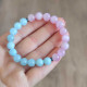 Multi Stone Bracelet , 8mm Aquamarine & Kunzite Stones Bracelet