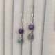 925 Sterling Silver Amethyst & Labradorite Stone Earring