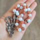 8mm White Moonstone & Brown Moonstone Rosary