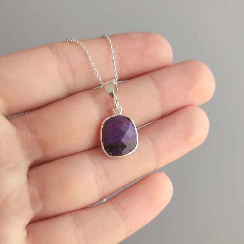 925 Silver Charoite Stone Pendant 