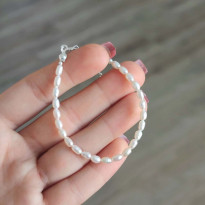 925 Sterling Silver Bracelet , 925 Sterling Silver White Pearl Bracelet