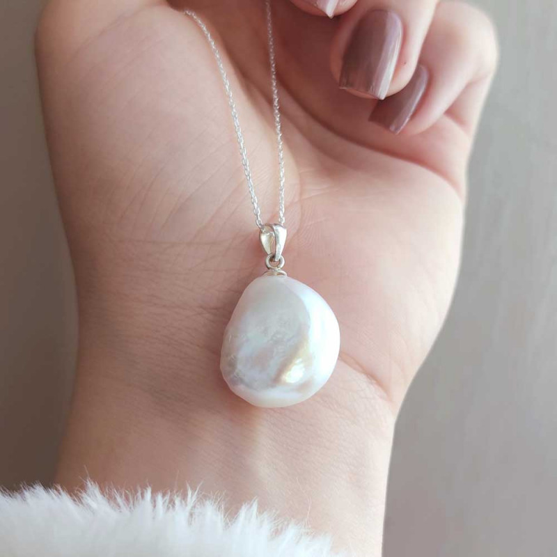 925 Sterling Silver White Pearl Pendant