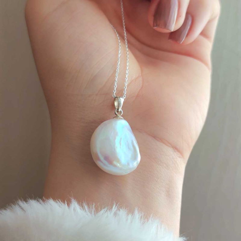 925 Sterling Silver White Pearl Pendant