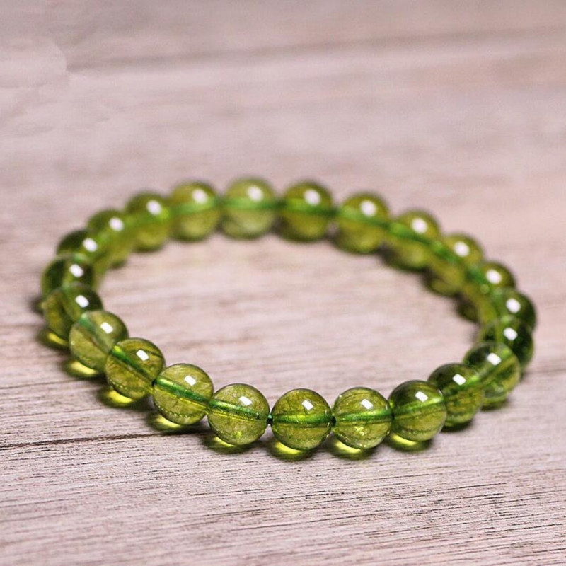 8mm Natural Peridot Stone Bracelet - No : BR0900