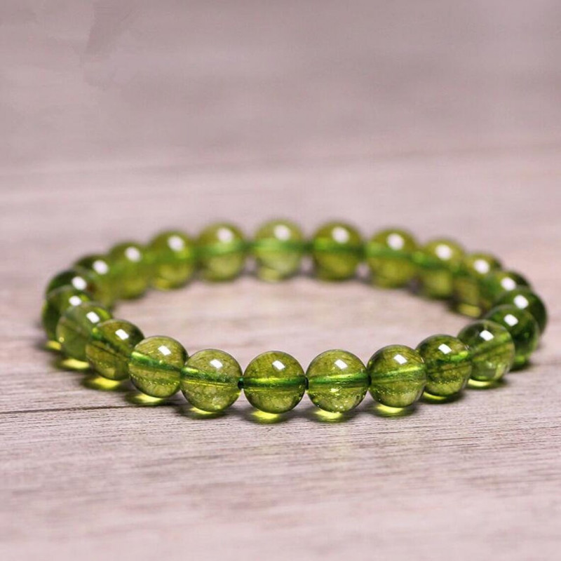 8mm Natural Peridot Stone Bracelet - No : BR0900