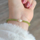 925 Sterling Silver Bracelet , Peridot Stone & White Pearl Bracelet