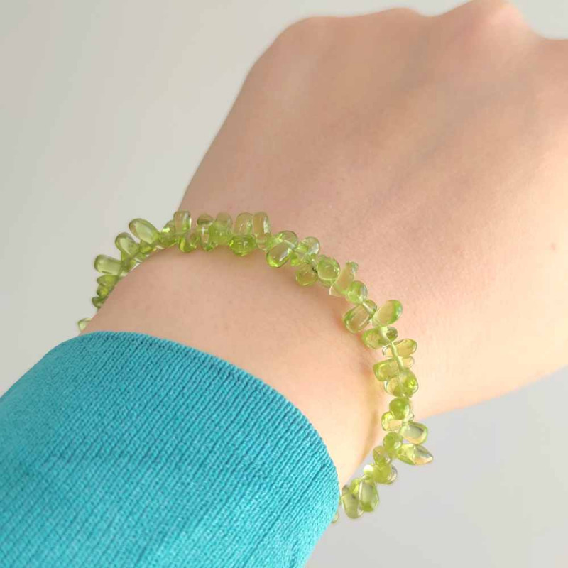 925 Sterling Silver Bracelet , Peridot Stone Bracelet