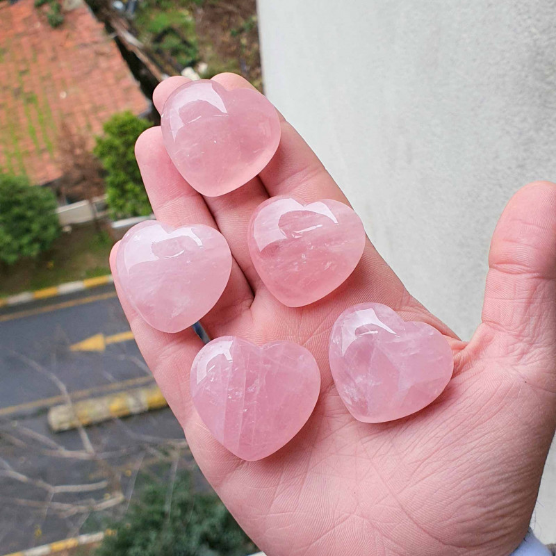 Natural Rose Quartz Heart Shape - Size 3