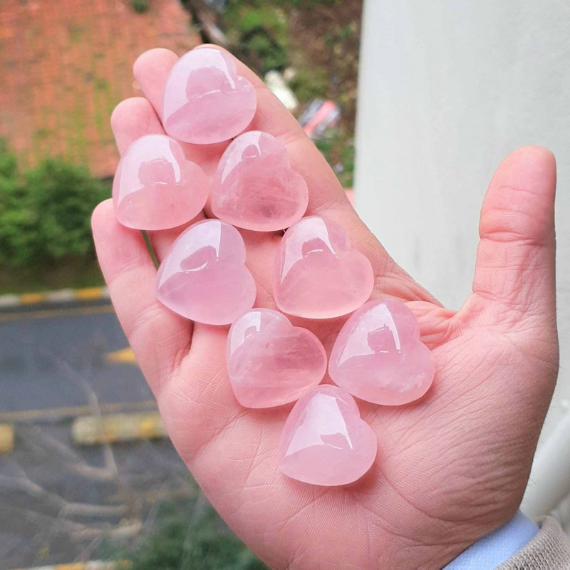 Natural Rose Quartz Heart Shape - Size 1