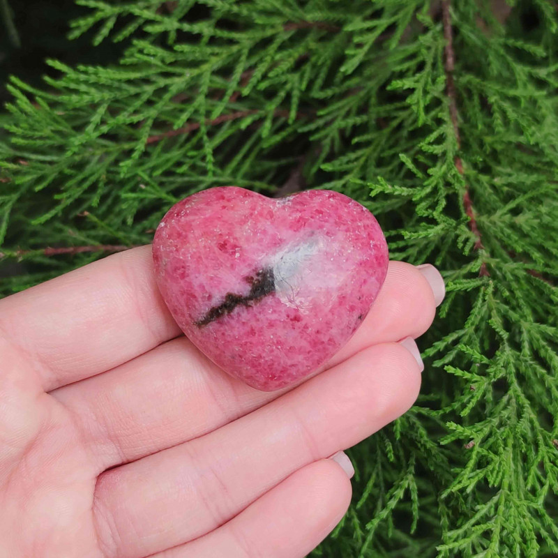 Natural Rhodonite Stone - Heart Shape