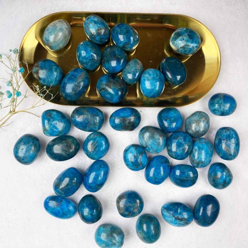 Blue Apatite Stone Tumbled Stone