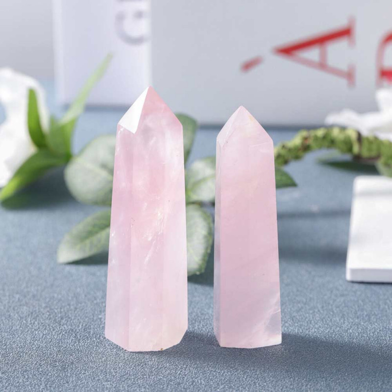 Natural Rose Quartz Tower, Healing Crystal Tower