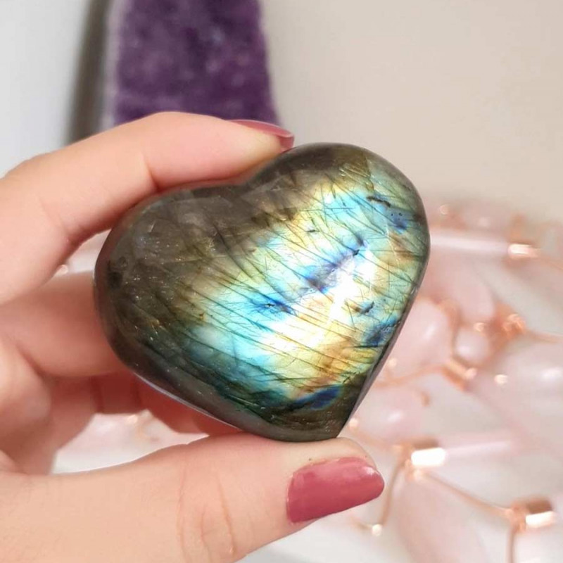 Natural Labradorite Stone - Heart Shape - Size 4