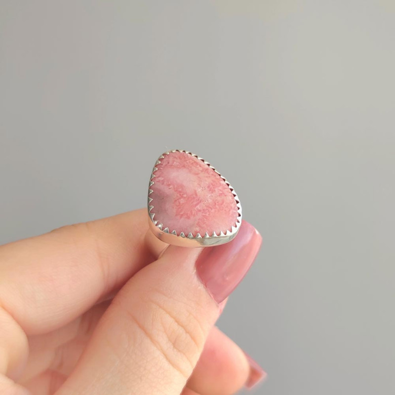 925 Silver Natural Rhodochrosite Stone Ring