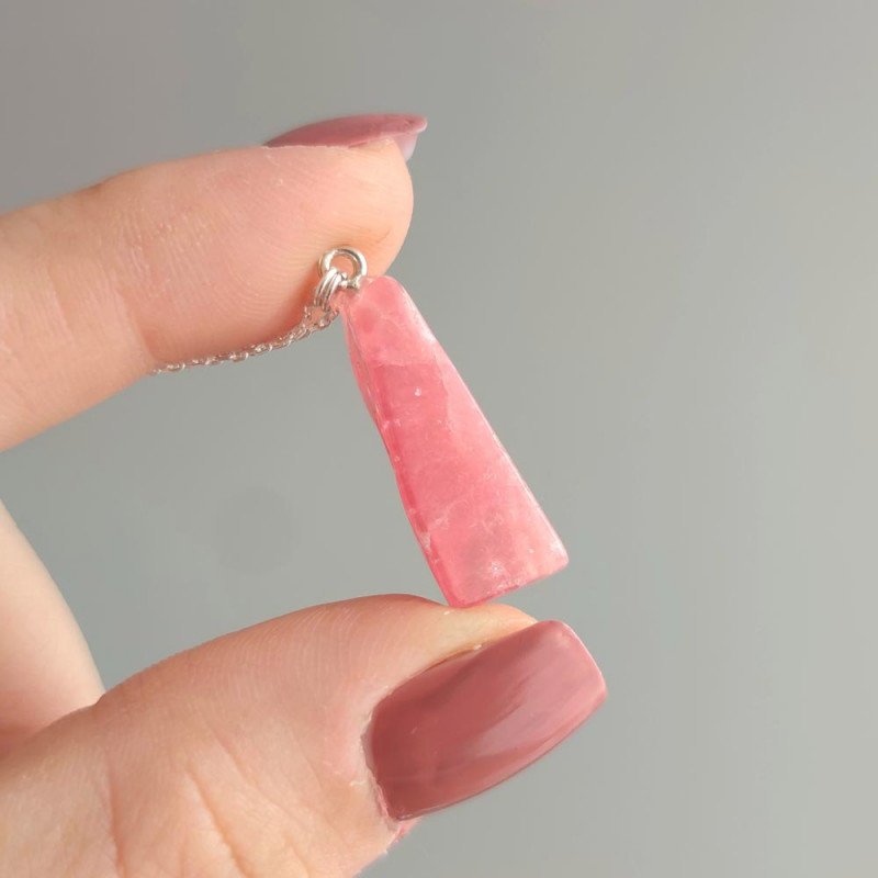 925 Silver Natural Rhodochrosite Stone Pendant